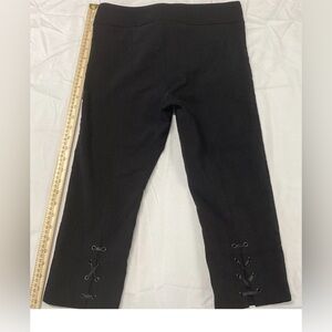 Elegant Black Cropped Pants with Lace-Up Detail